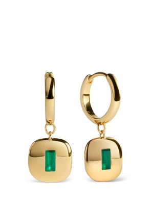 Monica Vinader Gemdrop onyx hoop earrings - Gold
