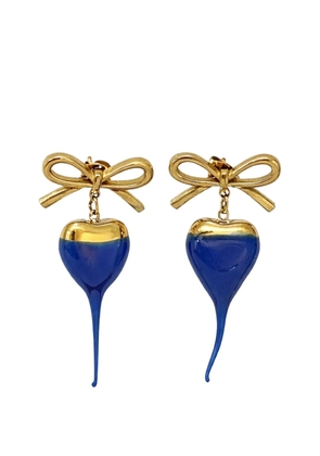 Ottolinger bow-detail heart-drop earrings - Gold