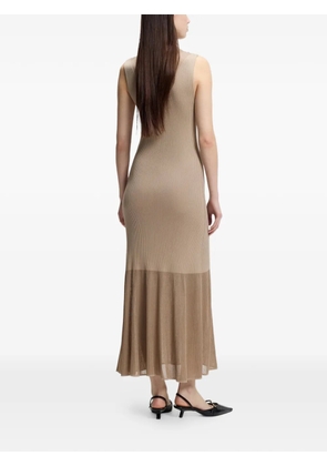 HUGO ribbed-knit sleeveless dress - Neutrals