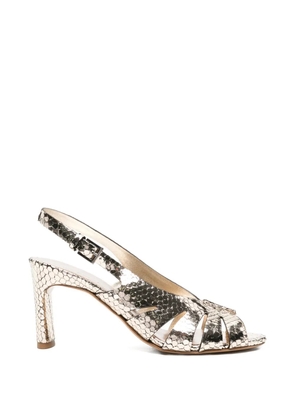 Del Carlo snakeskin-effect slingback sandals - Gold