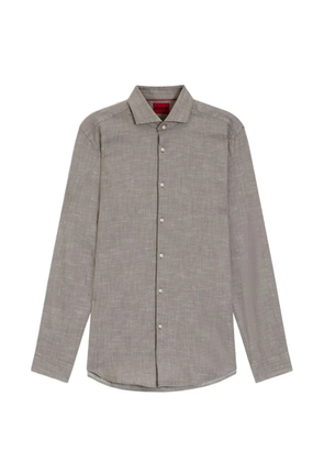 HUGO slub-texture long-sleeve shirt - Grey