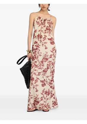 Semicouture Emmy floral-print halterneck dress - Neutrals
