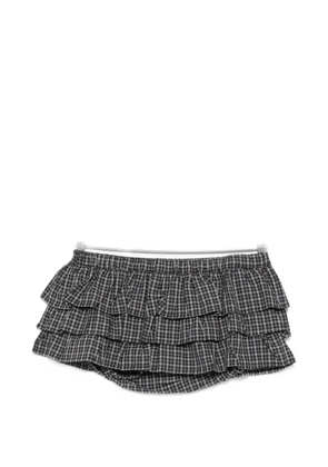 Gimaguas check ruffled shorts - Black