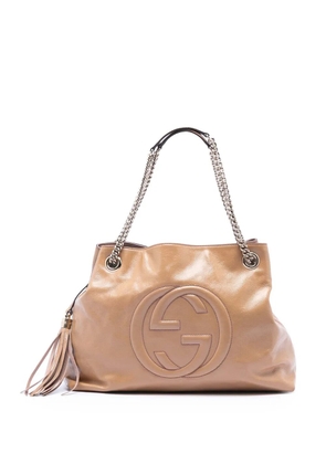 Gucci Pre-Owned 2016-2026 Medium Patent Soho Chain tote bag - Brown