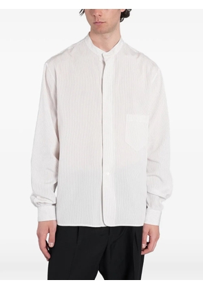 Grifoni striped band-collar shirt - White