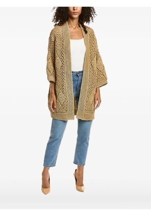 Brunello Cucinelli open-knit diamond-pattern cardigan - Neutrals