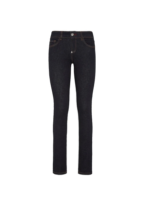 Philipp Plein logo-plaque slim-fit denim jeans - Blue