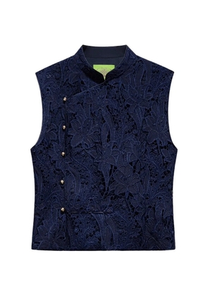 Shanghai Tang Tang floral-lace top - Blue