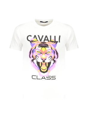 Cavalli Class Lion-head graphic-print T-shirt - White