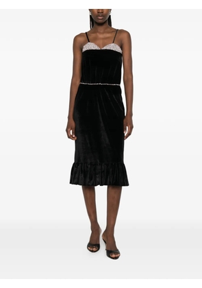 DUNESI Lolita crystal-embellished midi dress - Black