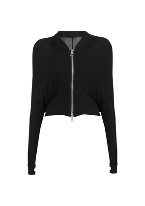 Andrea Ya'aqov gathered zip-up jacket - Black