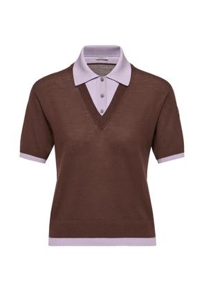 Moncler layered-effect short-sleeve sweater - Brown