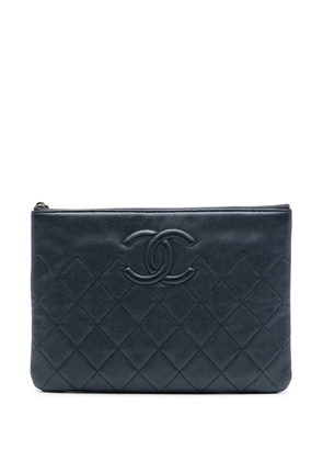 CHANEL Pre-Owned 2017-2018 Medium CC Quilted Caviar O Case clutch bag - Black