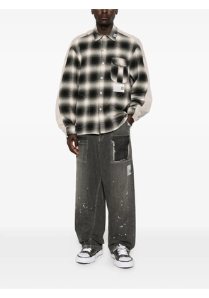 Maison MIHARA YASUHIRO check-pattern distressed-effect shirt - Neutrals