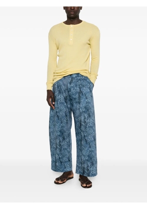 Pierre-Louis Mascia floral-print pleated trousers - Blue