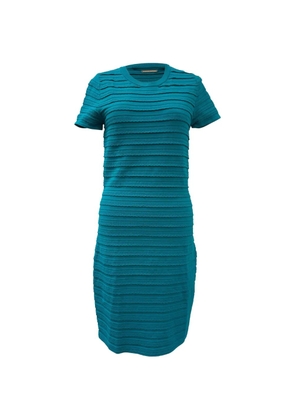 Michael Kors Vintage Ruffled striped short-sleeve mini dress - Blue