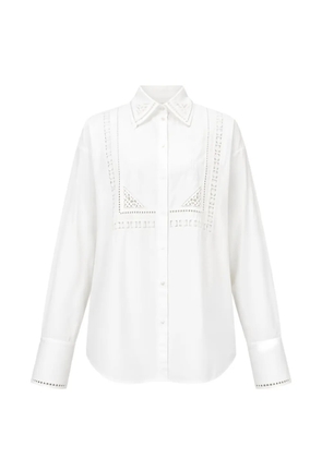 Ermanno Scervino broderie-anglaise lace-panel shirt - White
