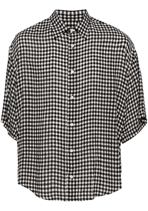 AMI Paris gingham-check short-sleeve shirt - Black