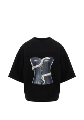 HAMZA Eva snake corset T-shirt - Black