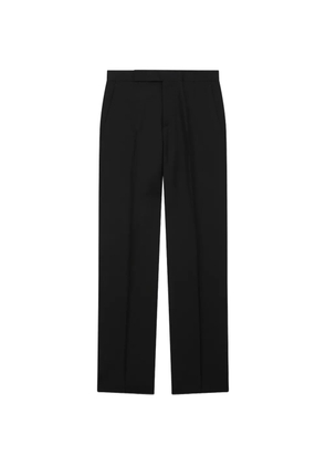 Lardini flat-front wool-mohair trousers - Black