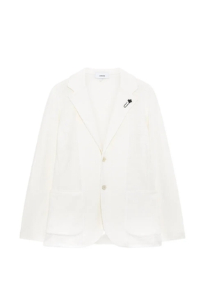 Lardini single-breasted ribbed blazer - White