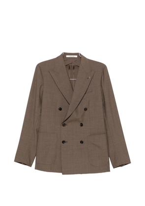 Tagliatore double-breasted virgin-wool suit - Brown