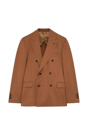 Lardini double-breasted peak-lapel jacket - Brown