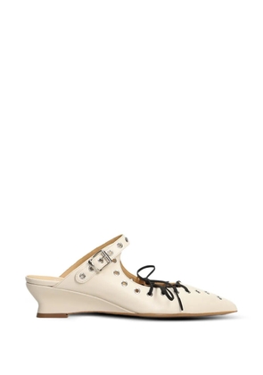 ALCHIMIA eyelet-embellished lace-up mules - Neutrals