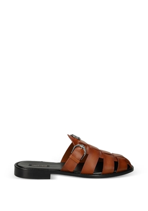 Roberto Cavalli logo-appliqué sandals - Brown