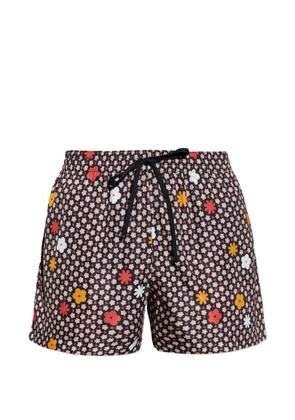 MM6 Maison Margiela floral-print drawstring swim shorts - Black