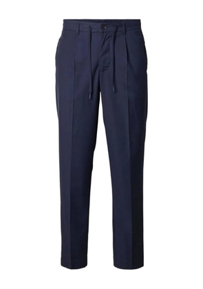 SELECTED drawstring straight-leg trousers - White