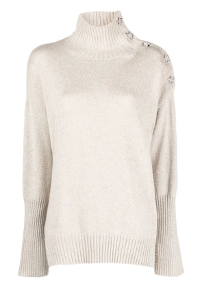 Zadig&Voltaire Alma star-charm high-neck jumper - Neutrals
