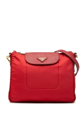 Prada Pre-Owned 2000-2013 Saffiano Trimmed Tessuto crossbody bag - Red