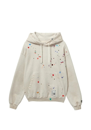 Maison MIHARA YASUHIRO all-over graphic print hoodie - Neutrals
