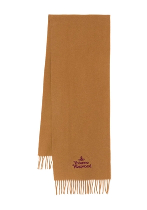 Vivienne Westwood embroidered scarf - Brown