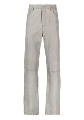 Diesel P-Mic-A straight-leg leather trousers - Grey