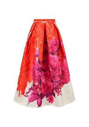 Lunatica Milano floral-print pleated skirt - Red