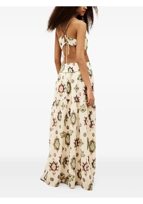 Ba&Sh Omelia ikat-print cut-out dress - Neutrals