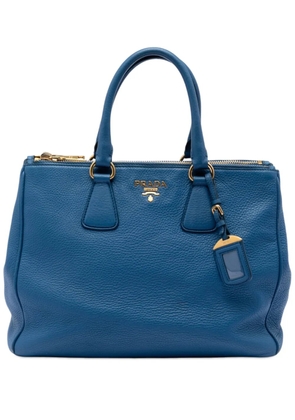 Prada Pre-Owned 2013-2026 Vitello Daino Double Zip Convertible Tote satchel - Blue
