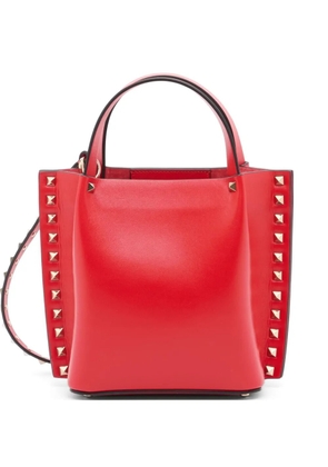 Valentino Garavani Rockstud small calfskin shopping bag - Red