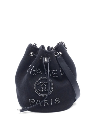 CHANEL Pre-Owned 2019 Deauville chain bucket bag - Black