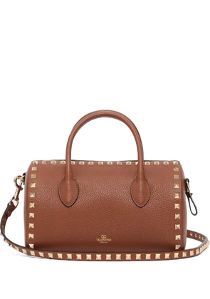 Valentino Garavani Rockstud grainy calfskin handbag - Brown