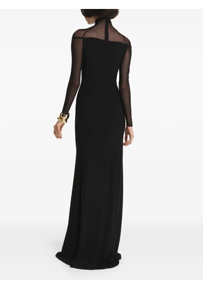 2310 STUDIO mesh-panelled high-neck maxi dress - Black