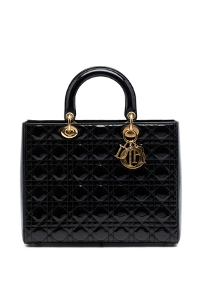 Christian Dior Pre-Owned 2014 Large Patent Cannage Lady Dior satchel - Black