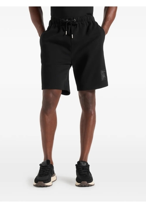 Manière De Voir logo-patch drawstring shorts - Black