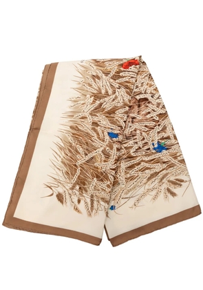 Hermès Pre-Owned 1990-2010 Les Bles Silk Scarf 90 scarves - Brown