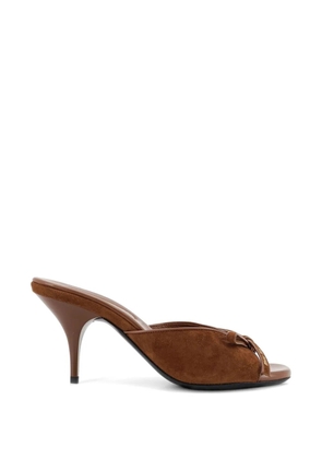 Miu Miu bow-detail suede sandals - Brown