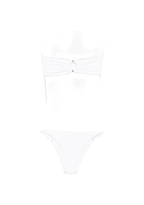 MC2 Saint Barth ring-detail smocked bikini - White