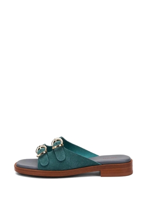FRAU double-buckle suede sandals - Green