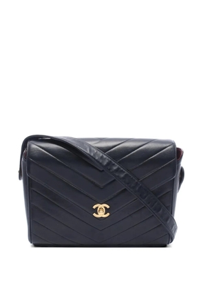 CHANEL Pre-Owned 1990s chevron V-stitch shoulder bag - Black